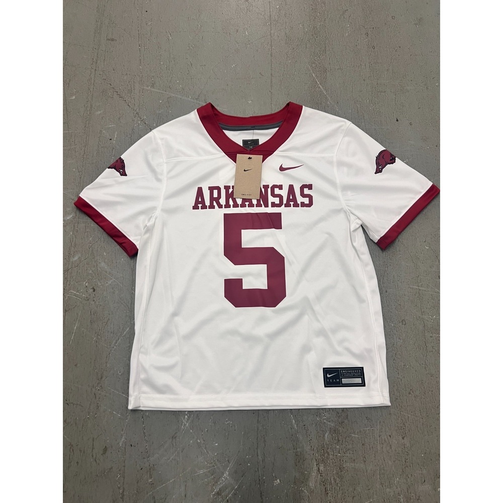 Nike Untouchable Jersey Youth M White Dri-Fit #5 Arkansas Razorbacks Football